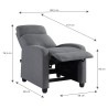 Fauteuil inclinable ALVA en tissu gris fonction push back