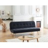 Banquette AROMA 3 places en velours noir convertible