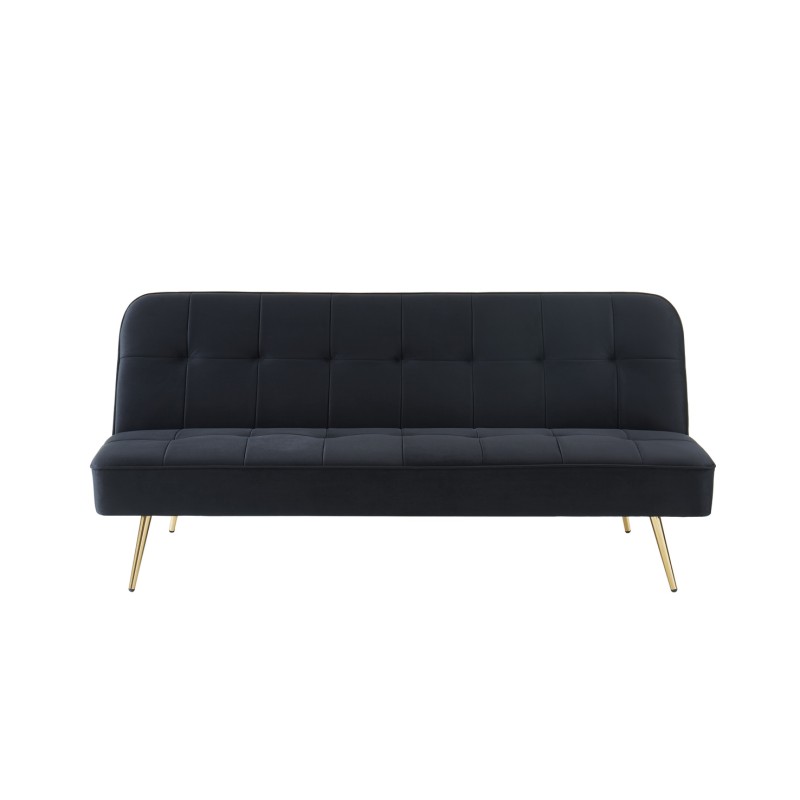 Banquette AROMA 3 places en velours noir convertible