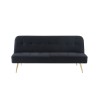 Banquette AROMA 3 places en velours noir convertible