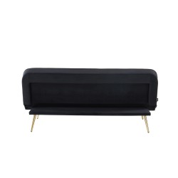 Banquette AROMA 3 places en velours noir convertible