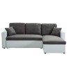 Canapé d'angle ASPEN gris et blanc 4 accroches