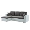 Canapé d'angle ASPEN gris et blanc 4 accroches