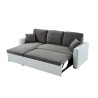 Canapé d'angle ASPEN gris et blanc 4 accroches