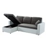 Canapé d'angle ASPEN gris et blanc 4 accroches