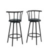 Lot 2 tabourets de bar BISTROT Noir assise PU Hauteur d'assise 75 cm