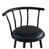 Lot 2 tabourets de bar BISTROT Noir assise PU Hauteur d'assise 75 cm