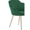 Fauteuil CORAIL velours vert sapin avec piétement doré