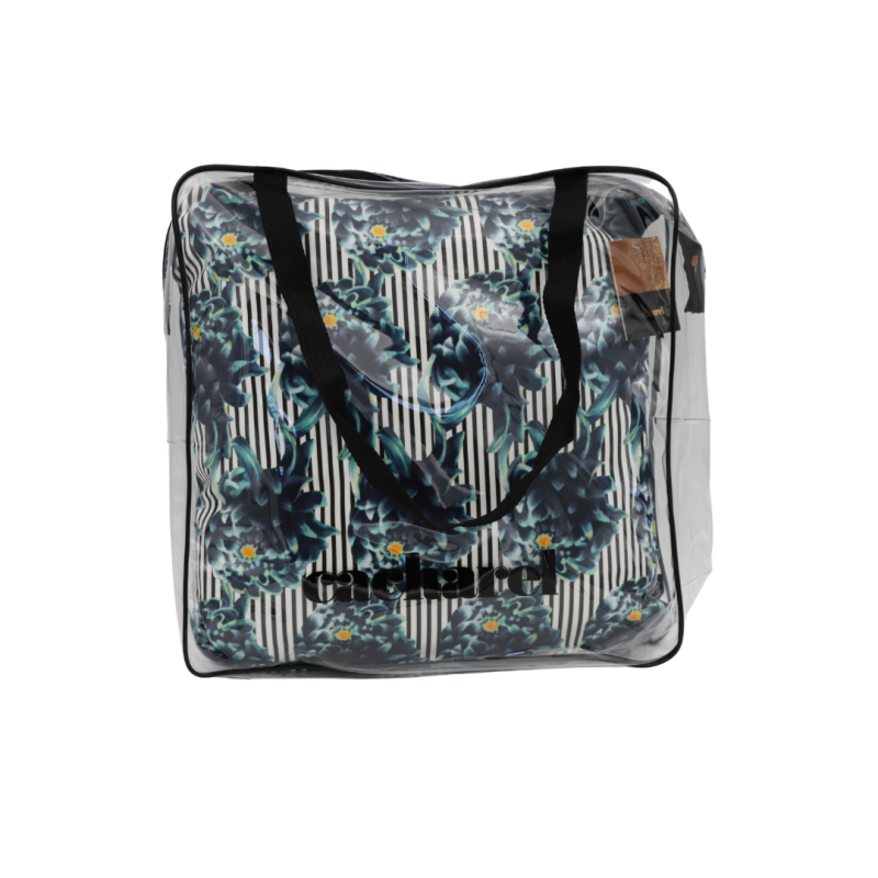 Coussin CACHAREL FLOWER imprimé rayures et fleurs