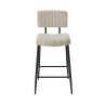 Lot de 2 tabourets de bar EKO en velours côtelé beige