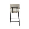 Lot de 2 tabourets de bar EKO en velours côtelé beige
