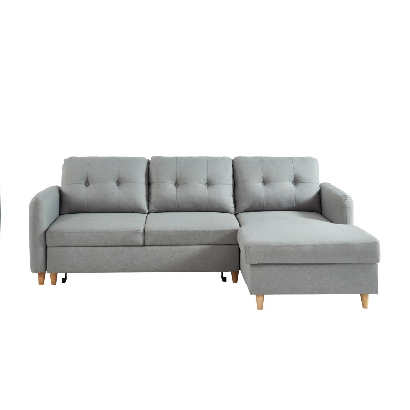 ELIS canapé effet lin gris cl gris clair gris clair