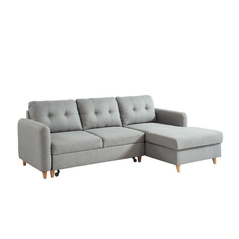 ELIS canapé effet lin gris cl gris clair gris clair