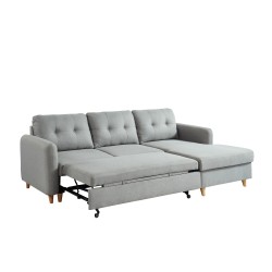 ELIS canapé effet lin gris cl gris clair gris clair