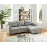 ELIS canapé effet lin gris cl gris clair gris clair