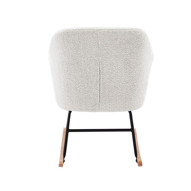 Fauteuil ELSA à bouclette blanche rocking chair