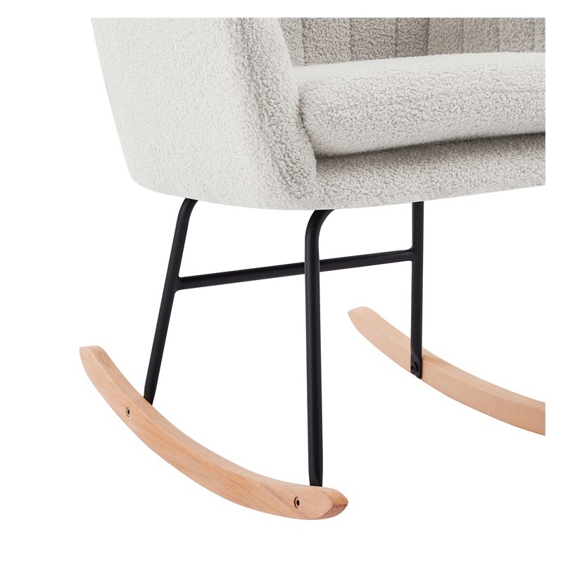 Fauteuil ELSA à bouclette blanche rocking chair