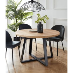 Table à manger ronde FRED placage chêne 120cm