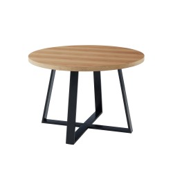 Table à manger ronde FRED placage chêne 120cm