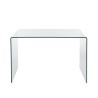 Bureau GINZA verre trempé transparent 120cm