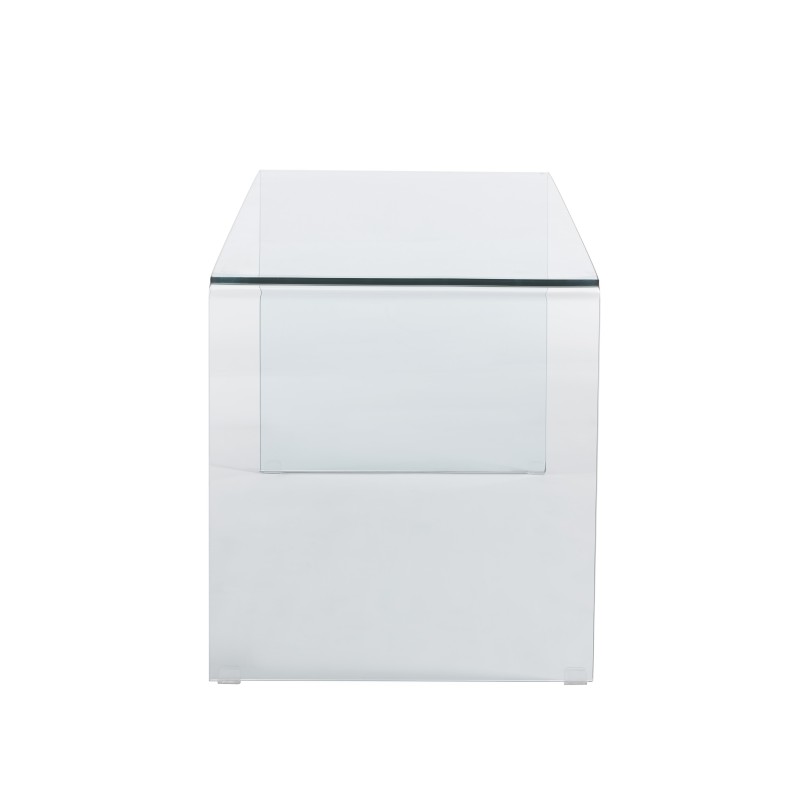 Bureau GINZA verre trempé transparent 120cm