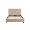 Lit HUBERT velours beige 140x190 sommier inclus