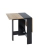 Table pliable JUNO noir et effet chêne 104cm