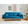 Canapé KELLY droit en tissu bleu convertible