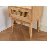 Table de chevet LEON placage chêne et cannage rotin 40cm