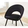 Chaise LEONIE velours noir pieds métal noir