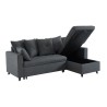 Canapé d'angle LOU convertible 4 places en tissu gris avec angle réversible et coffre