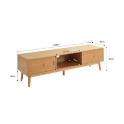Meuble tv MARCEL placage chêne 160cm