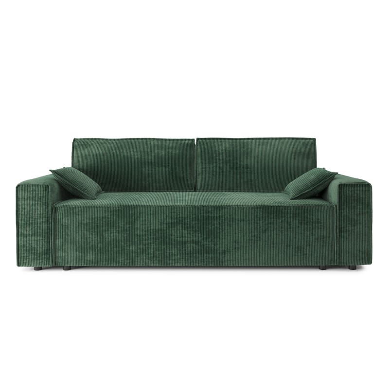 Canapé droit MARIUS convertible  velours côtelé vert