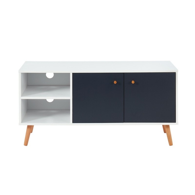 Meuble tv MAX coloris gris et blanc