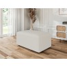 Pouf MILO tissu bouclette blanc 1 place