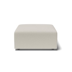Pouf MILO tissu bouclette blanc 1 place