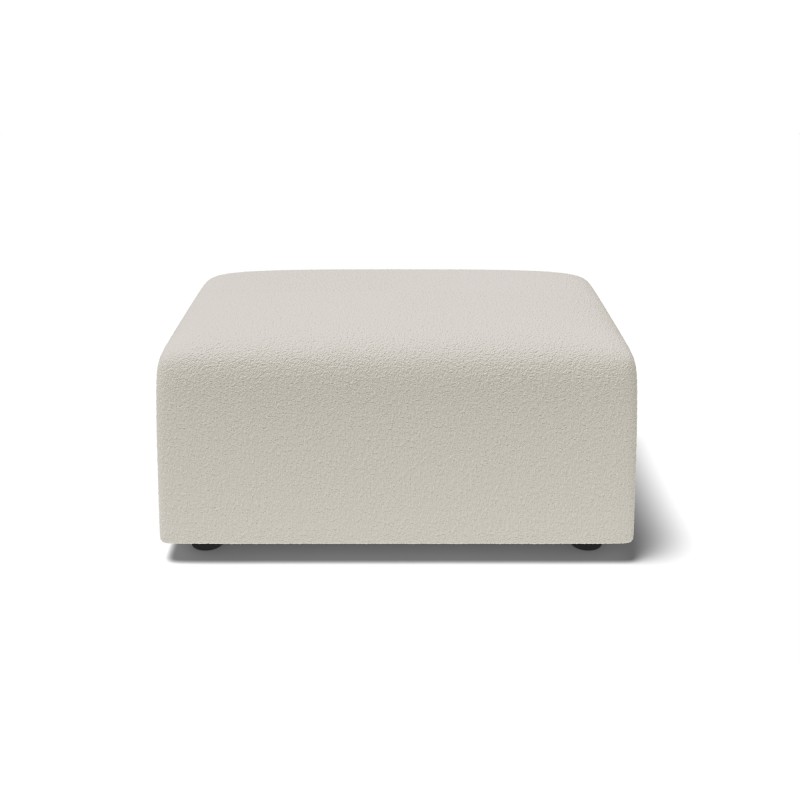 Pouf MILO tissu bouclette blanc 1 place