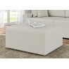 Pouf MILO tissu bouclette blanc 1 place