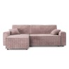 Canapé d'angle MIRA convertible et réversible velours côtelé mauve