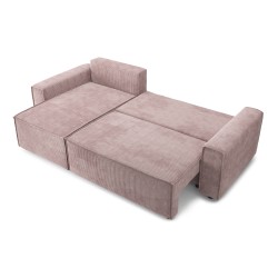 Canapé d'angle MIRA convertible et réversible velours côtelé mauve