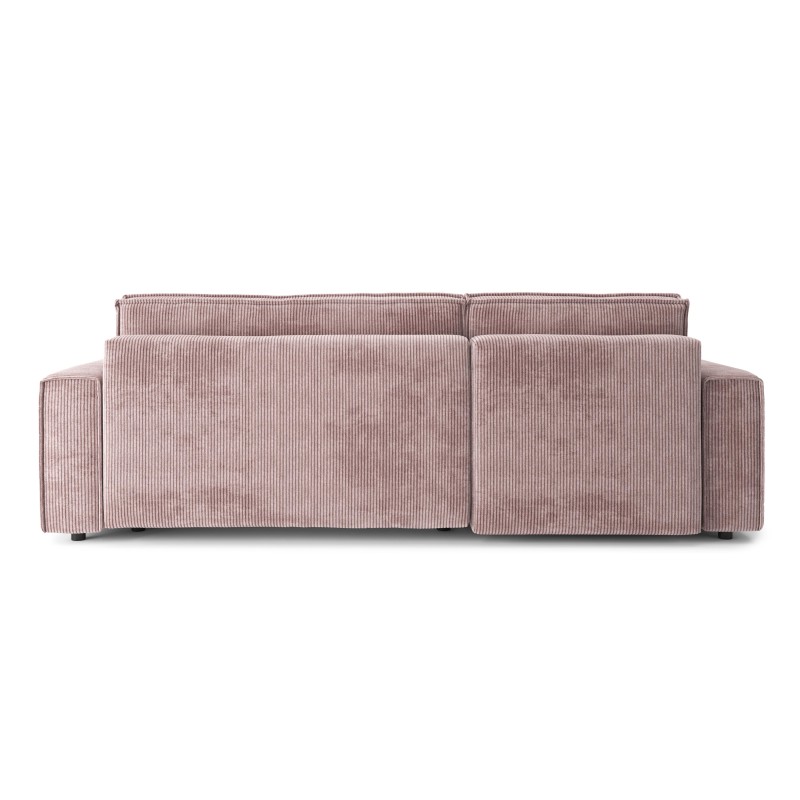 Canapé d'angle MIRA convertible et réversible velours côtelé mauve