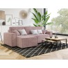 Canapé d'angle MIRA convertible et réversible velours côtelé mauve