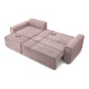 Canapé d'angle MIRA convertible et réversible velours côtelé mauve