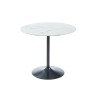 Table à manger MONIKA verre effet marbre 90cm pied noir