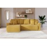 Canapé angle NOVA convertible velours côtelé jaune 4 places