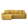 Canapé angle NOVA convertible velours côtelé jaune 4 places