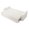 Canapé droit NOVA  convertible tissu bouclette blanc 3 places