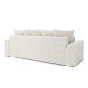 Canapé droit NOVA  convertible tissu bouclette blanc 3 places