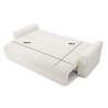 Canapé droit NOVA  convertible tissu bouclette blanc 3 places