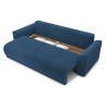 Canapé droit NOVA convertible  velours cotêlé bleu cobalt 3 places